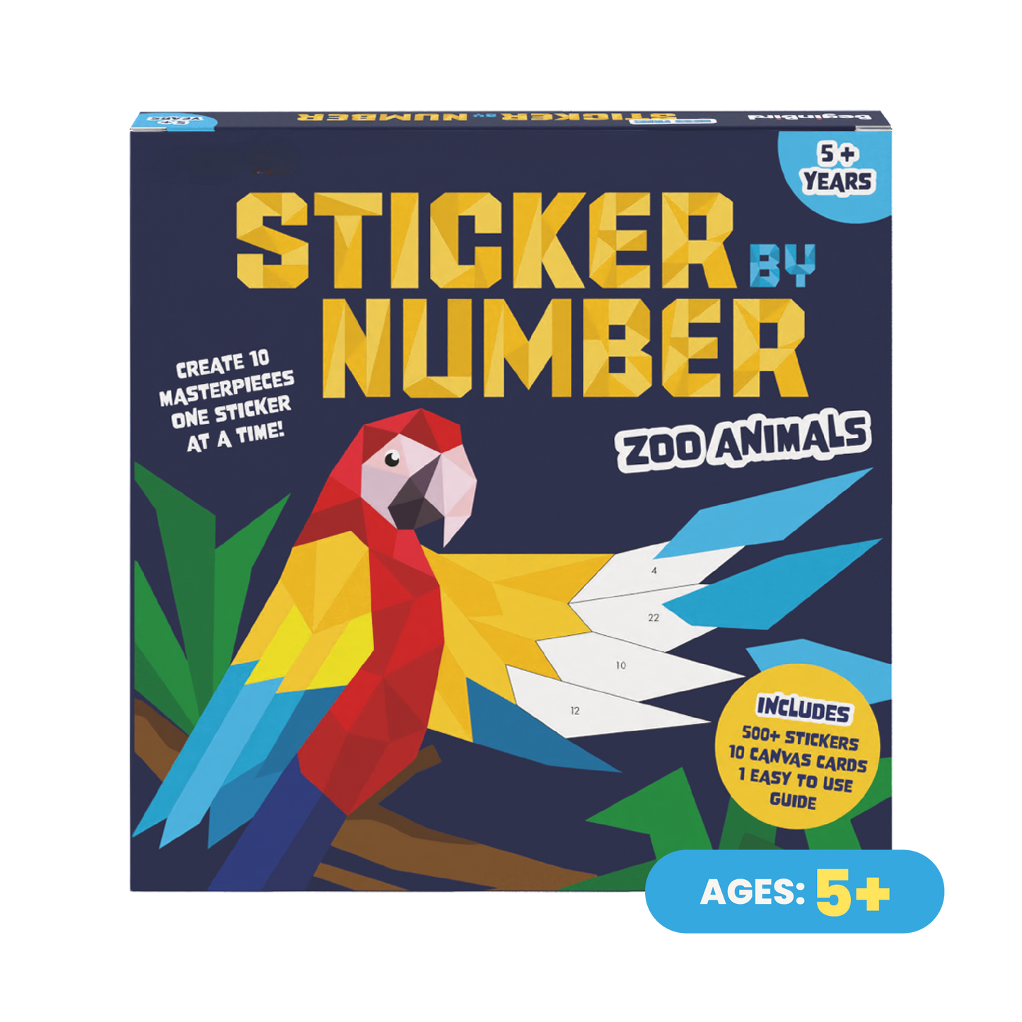 Sticker by Number: Zoo Animals