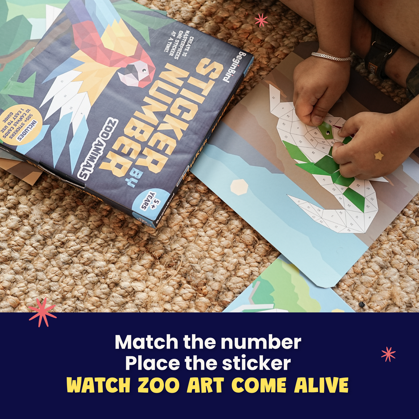 Sticker by Number: Zoo Animals