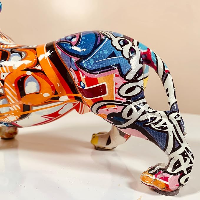 Colorful Graffiti Dachshund Dog Figurine