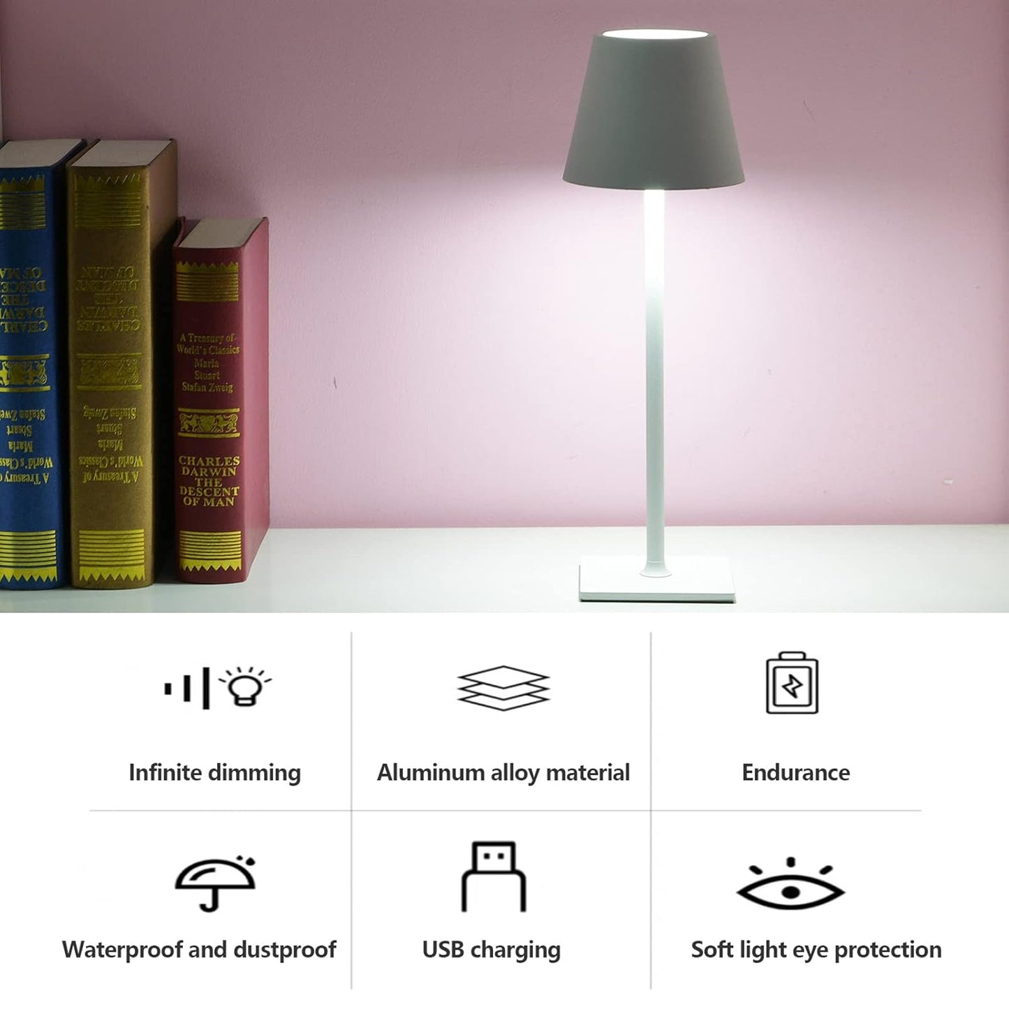 Kyoto Portable Cordless LED Table Lamp