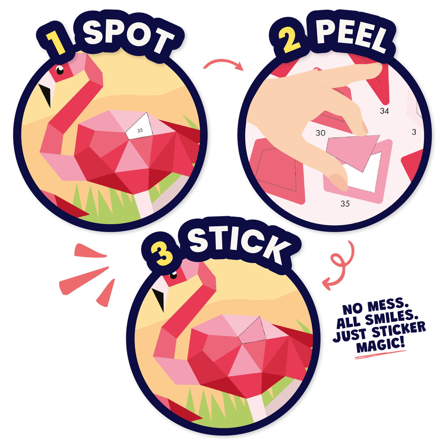 Sticker by Number: Zoo Animals